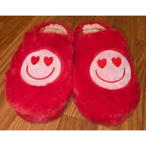 Red Valentine's Day Smiley Face Slippers